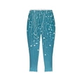 thumbnail image 3 of 3/4 Leggings for Women High Waisted Soft Athletic Yoga Legging Shorts Workout Wave Tights Three Quarter Length Trousers Solid Color Capri Pants for Sports Gym, 3 of 5