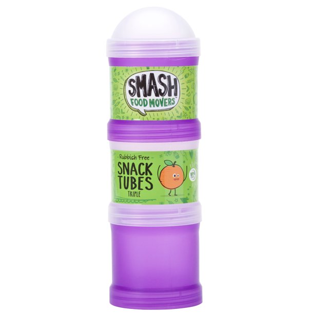 Smash Triple Snack Tube Clear W Purple