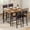 Retro color, variant on Dining Table Set for 4 with Corner Protector, Kitchen Table Set with Footrest & Backrest, Counter Height Table with 4 Upholstered Bar Chairs, Space-Saving Dining Furniture for Apartment, Living Room