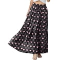 thumbnail image 5 of Cueply Long Skirts for Women Pleated Elastic High Waist drawstring Tiered Maxi Skirt with Pockets, 5 of 7