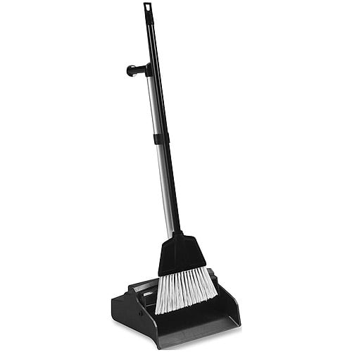 Genuine Joe Lobby 2-Way Handle Dust Pan Combo Kit, Black by Generic