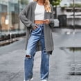 thumbnail image 6 of Cardigan Sweaters for Women Long Casual Solid Long Sleeve Cardigan Sweater Coat, 6 of 6
