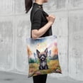 thumbnail image 4 of Welcome Spring Fairy Chinese Crested in Flower Meadow All Over Print 3D Canvas Tote Bag Dog Lover Reusable Handbag - 13002, 4 of 5