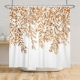 thumbnail image 2 of SUNOLIFE Brown Leaves Shower Curtain Fall Autumn Plants Waterproof Fabric Bathroom Curtain 47x64 in, 2 of 4