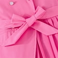 thumbnail image 6 of Glisme Summer Dress For Girls Puff Sleeve Lace Up Fashion Sundress With Belt Comfort Fit Little Girl Princess Dress Size 6-7 Years,Hot Pink, 6 of 8