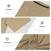 Premium V Neck T Shirts for Men - Modern Fitted Tees Vneck Shirts Khaki 3XL