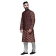 thumbnail image 2 of Atasi Ensemble Kurta Pyjama Indien pour Hommes, Veste Imprimée Classique Décontractée, 2 of 5