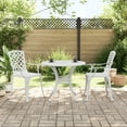 thumbnail image 1 of vidaXL 3 Piece Bistro Set White Cast Aluminium, 1 of 5