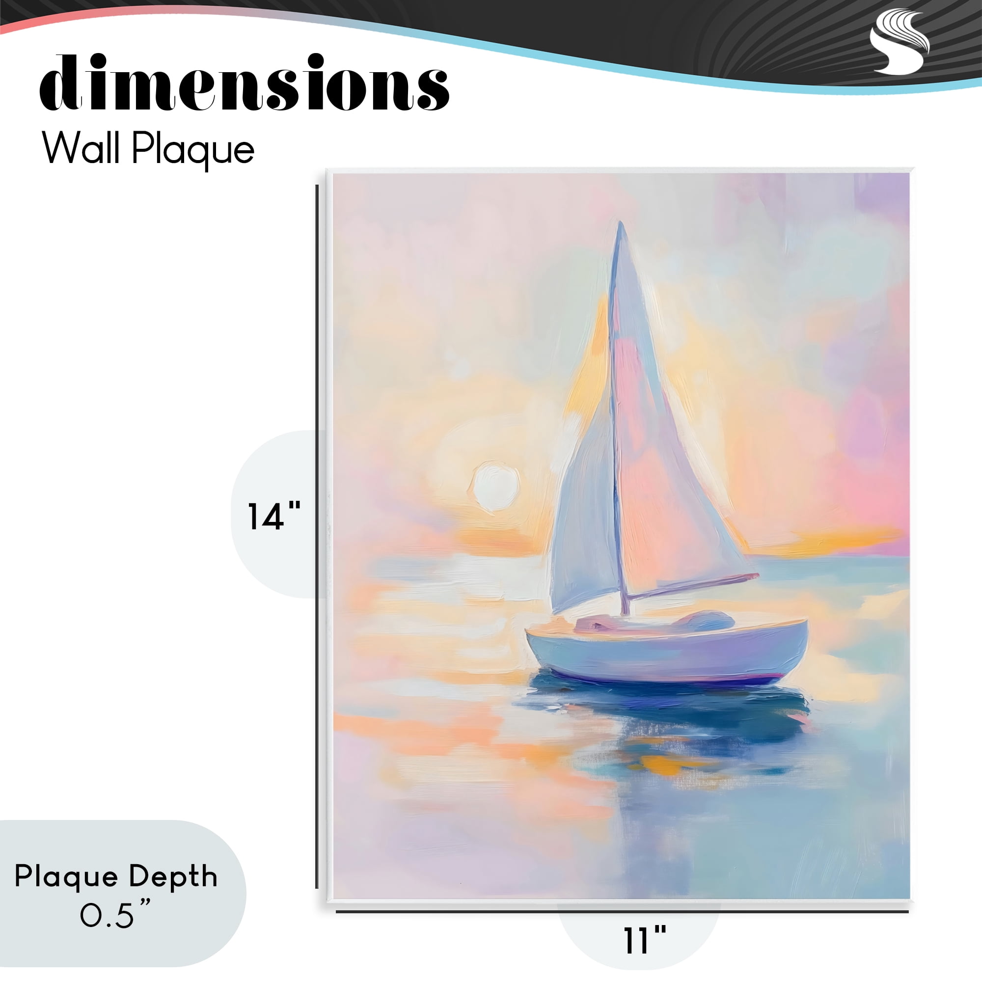 Stupell Industries Pastel Sailboat Toward Pink Horizon Wall Plaque Art, design by The Prints Vibe