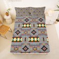 thumbnail image 5 of jejeloiu Calm Tribal Bed Sheets,Serene Print Full Size Sheets For Boys,Gray Multicolor,4pcs,1 Flat Sheet, 1 Fitted Sheet and 2 Pillowcases, 5 of 6