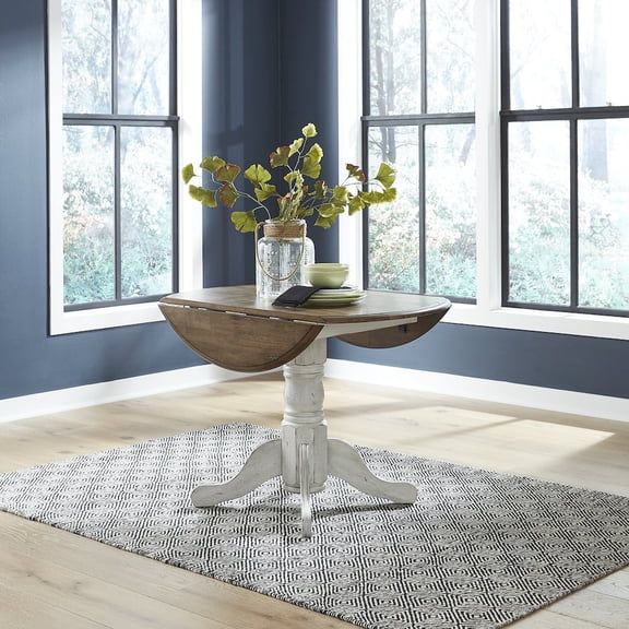 Liberty Furniture Industies, INC Carolina Crossing Drop Leaf Table Set - White w/ Antique Honey Tops