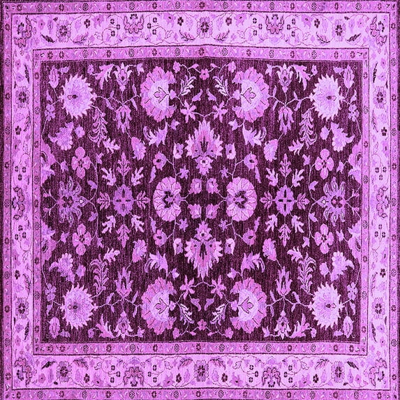 Ahgly Company Indoor Square Oriental Purple Industrial Area Rugs, 5' Square