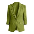 thumbnail image 7 of Womens Blazer 3/4 Sleeve Business Casual Work Suit Jacket Lightweight Office Wear with Button Green L, 7 of 7