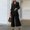 #322-Black, variant on Hivin Women's Shirt and Pants Set,Solid Color Loose Fit with Pockets, Long Sleeve Turn-Down Collar for Casual Daily Wear