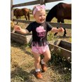 thumbnail image 5 of BemeyourBBs Weatern Baby Girls Clothes Newborn Baby Girl Cowgirl Outfit Boots Hat Print Short Sleeve Tassele T-shirt with Shorts Set Headband Cute Infant Baby Girl Summer Outfit, 5 of 9