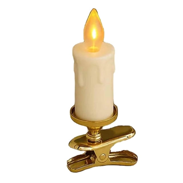 Luces LED para fiestas, pinzas de cera, adornos navideños, iluminación decorativa, accesorios para árbol de Navidad, metal, duraderas, para salas de estar, 10 unidades,Wsvlmg