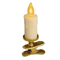 Qonioi LED Clip Candle Lights, Flameless Festival Clip-On Candles for Christmas Trees, Battery Powered Holiday Decor