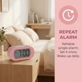 thumbnail image 6 of REGALWOVEN Oval Digital Alarm Clock for Bedroom, Alarms with Big Numbers Display, Adjustable Alarm Snooze Pink, 6 of 7