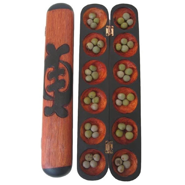 Madera tallada a mano de Oware Mancala Board Africa Heartwood Project
