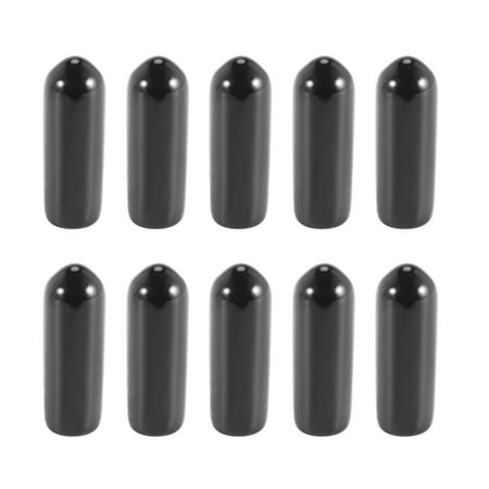 

Growment 100Pcs Rubber End Caps 4Mm ID PVC Round Tube Bolt Cap Cover Screw Thread Protectors Black