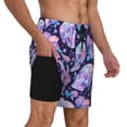 thumbnail image 2 of Yiaed crystal Skull flower Print Mens Swim Trunks Bathing Suit Compression Liner Beach Swim Shorts Swimwear Quick Dry Zipper Pocket No-Chafing Board Short-XX-Large, 2 of 6