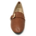 thumbnail image 3 of Victoria K Women's Faux Snake Skin With Gold Buckle Ballerina Flats, 3 of 5