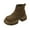 Khaki, variant on Black Women'S Satin Ankle Boots Round Toe Low Cut Workwear Casual Outdoor Indoor Winter Leisure Shoes Pu Material Lightweight