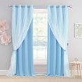 thumbnail image 1 of Cortinas SOFJAGETQ, 132 x 229 cm, doble capa, azul, 2 paneles, 1 of 8
