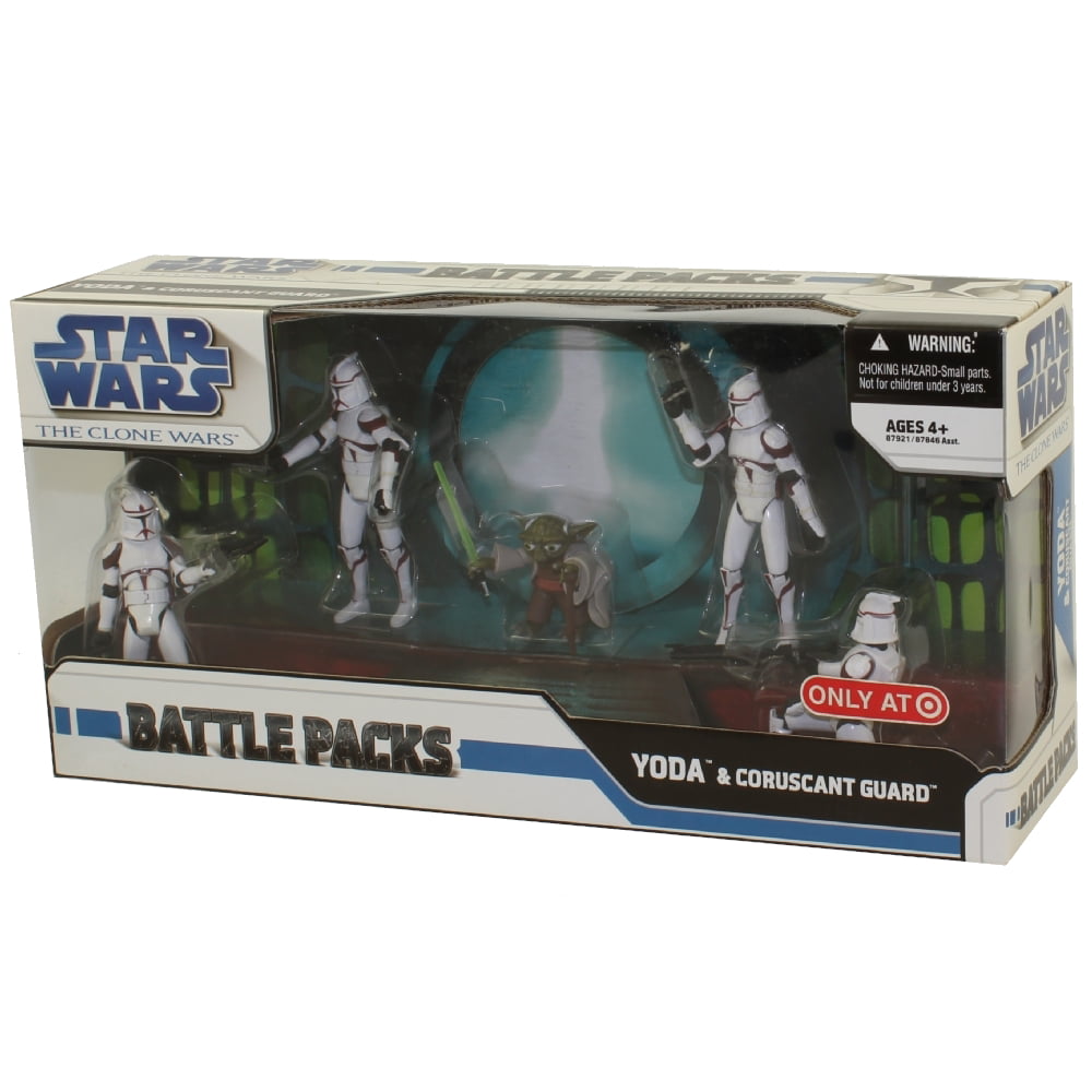 STAR WARS Clone War Battle Pack-Yoda & Coruscant Guard New