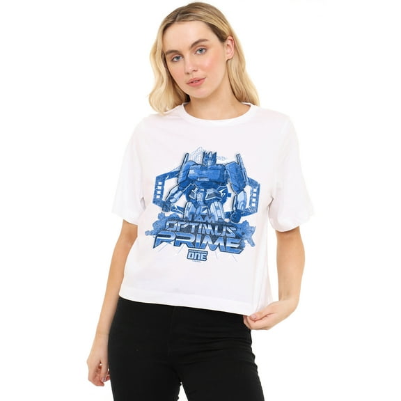 Transformers One I Am Optimus Prime Women's Boxy Cropped T-Shirt Casual Graphic Tee