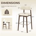 thumbnail image 4 of Hawsaiy Counter Height Bar Stools Set of 3, 30.5" Solid Wood Barstools with Curved Back, Upholstered Fabric Seat & Metal Footrest, Mid-Century Modern Kitchen Island Chairs, Beige, 4 of 11