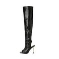thumbnail image 2 of AXXD Square Toe High Heel Zip Hollow Slim Boot Black Womens Dress Sandals Christmas Size 35(US:4.5), 2 of 8