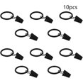 thumbnail image 2 of 10Pcs Curtain Clip Rings with Hooks, 1.26" Inner Dia 0.14" Thickness Iron Drapery Ring for Window Curtain Rods Black, 2 of 5