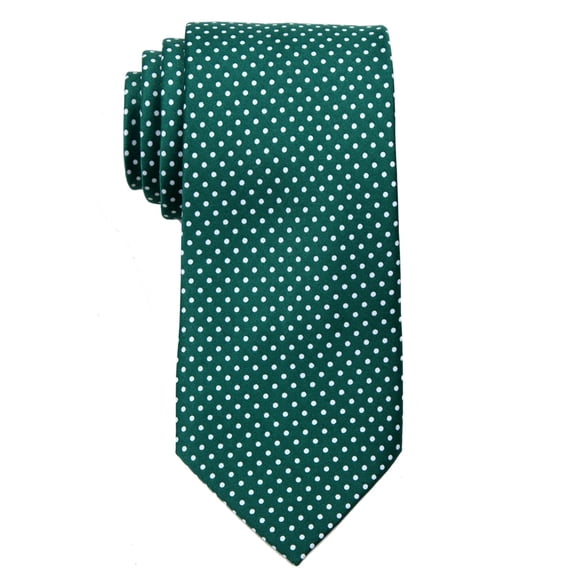 Mens Polka Dot Necktie - Dark Green