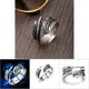 thumbnail image 3 of Anillo en forma de pluma, anillo de apertura de acero de titanio, desjustable para la moda masculina, 3 of 7