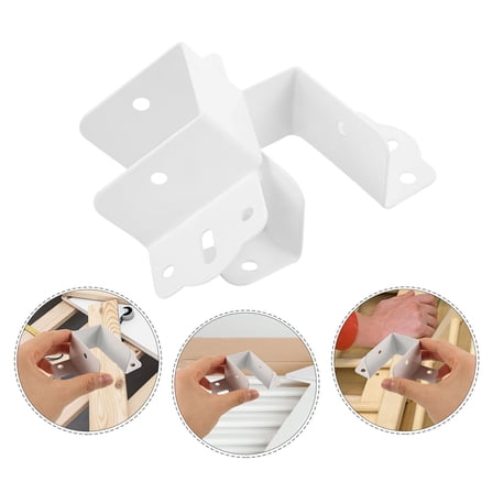 HEMOTON  4 Pcs Bed Hardware Accessories Bunk Bed-rail Hook Banister Brackets Risers