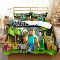 thumbnail image 2 of Vinsniv Housse de Couette Minecraft, Polyester Coton Double Face Housse de Couette Imprimée MC Taie d'Oreiller Assortie, 2 of 3