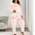 thumbnail image 7 of Women's Valentine's Pajamas Heart Printed Long Sleeved Top+Pants Casual Home Wear Pajama Set,Valentine's Day Gift for Her, 7 of 7