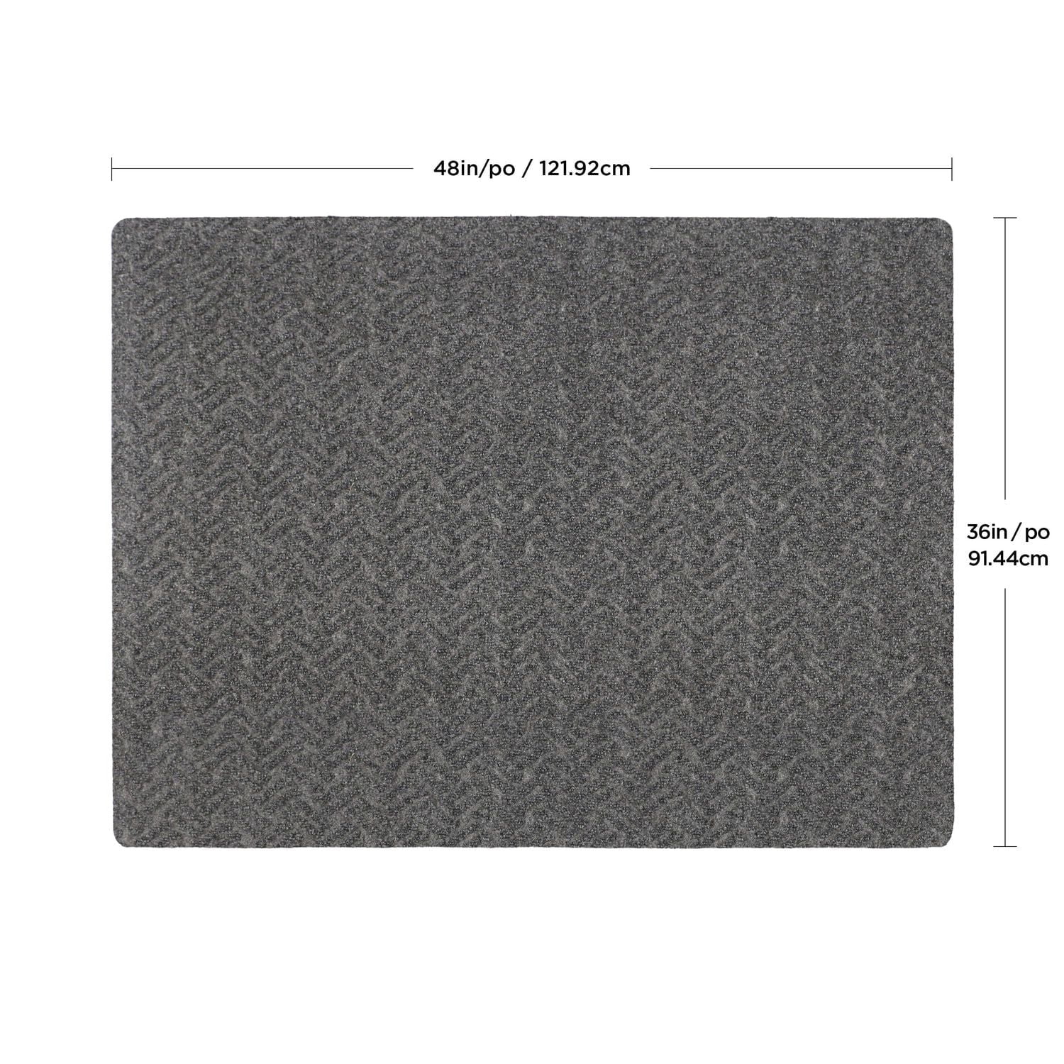 Paillasson Whipcord gris, 36 po x 48 po