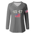 thumbnail image 5 of IDALL Chandail en Molleton pour Femmes Manches Longues T-Shirts Graphiques Rétro 45 47 Imprimé Chandail en Molleton 45 47 Col en V 45 47 pour Président Chandail en Molleton T-Shirts Tenues Automne Gris 2TG, 5 of 5