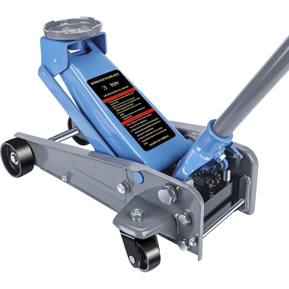 3 Ton Heavy Duty Floor Jack, Fast Lift & Stable Support, Carbon Steel Automotive Jack with Wheels, Max Lift 18.15" for Car and Truck Repair, Blue