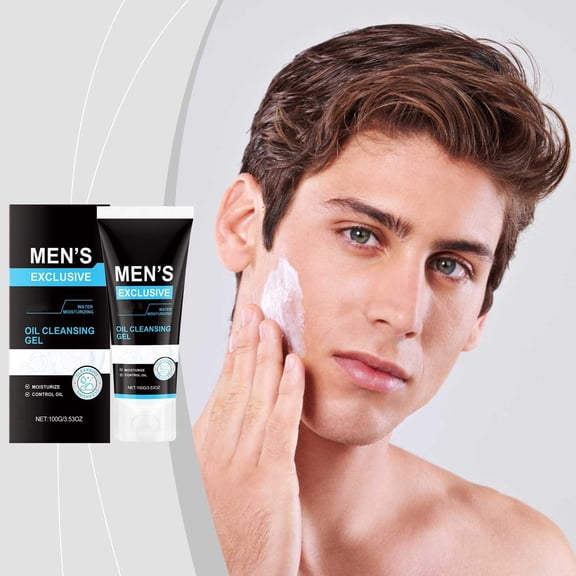 SDJMa Men's Cleansing Gel with Houttuynia Cordata – Oil Control, Firming & Moisturizing Daily Face Wash, 100g