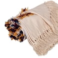 thumbnail image 4 of 50" X 60" Ivory Blue and Yellow Woven Cotton Striped Throw Blanket with Tassels and Fringe, 4 of 7