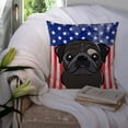 thumbnail image 3 of Caroline's Treasures BB2193PW1414 American Flag and Black Pug Fabric Decorative Pillow , 14Hx14W, multicolor, 3 of 4