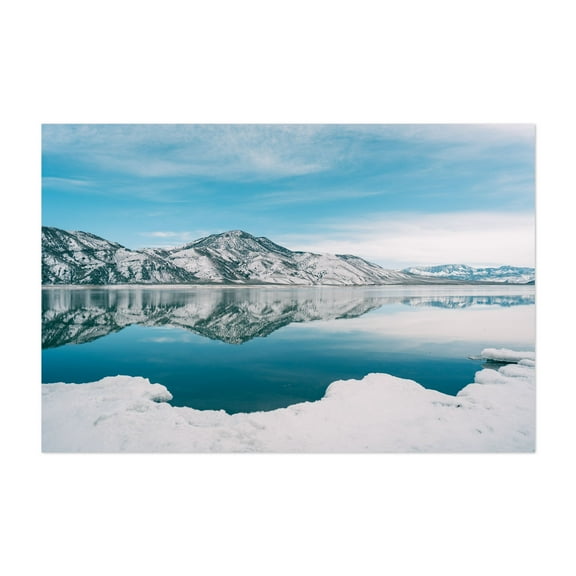 Snow Day at Piute Reservoir, Utah - Utah Photography Unframed Wall Art Print 5 x 7 inches