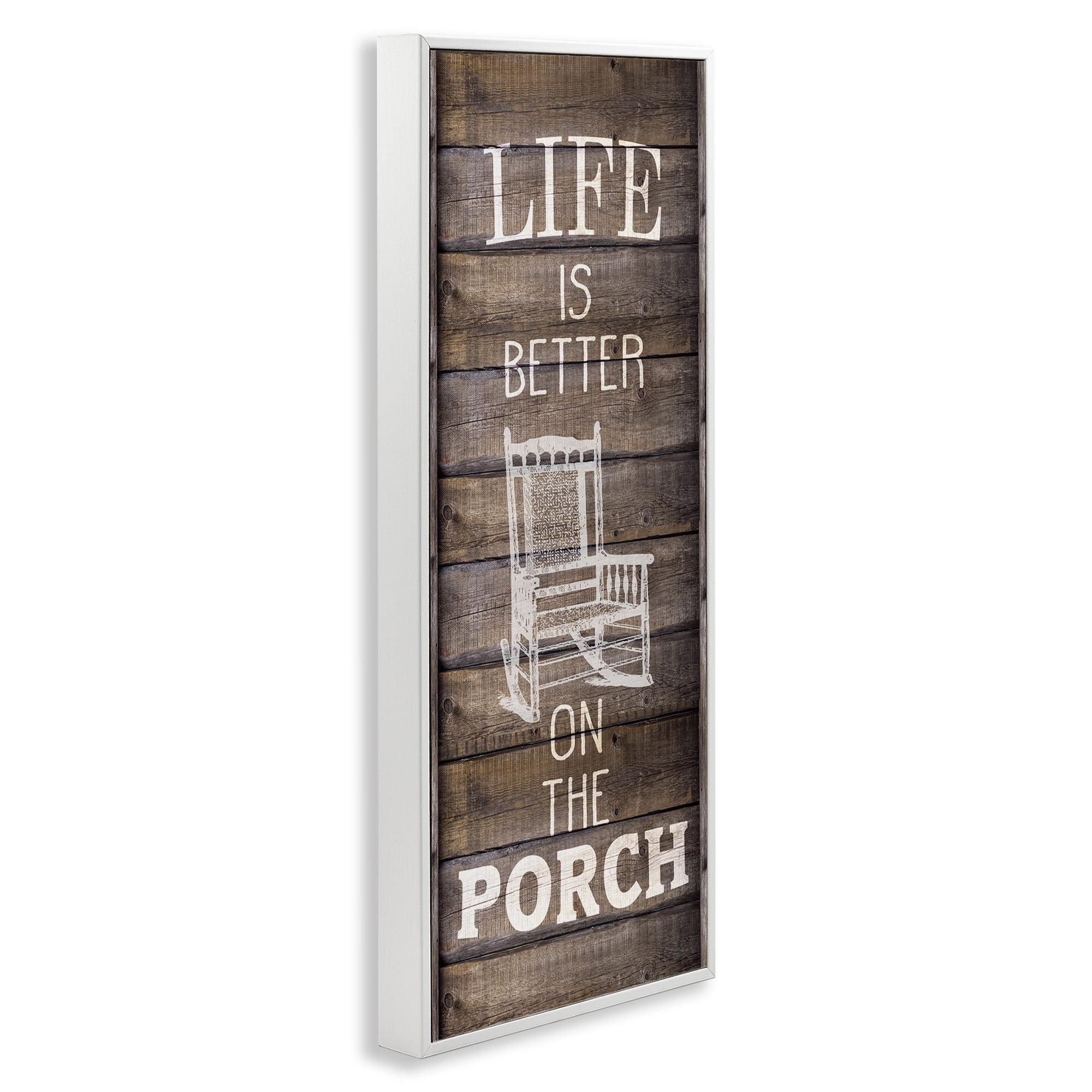 Stupell Industries Porch Life Country Rustic Inspirational Painting White Framed Art Print Wall Art, 10 x 24