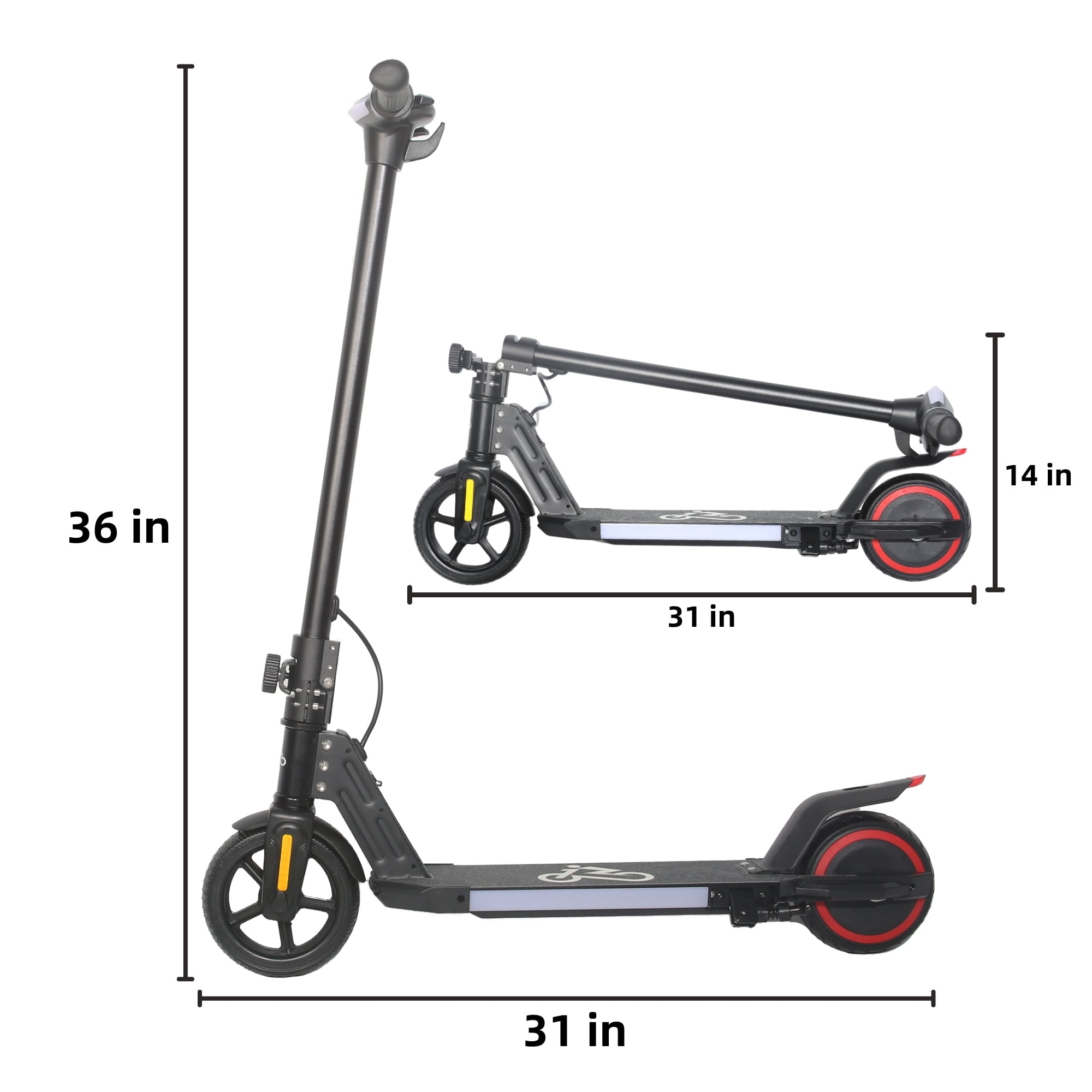 EMOKO A43 Electric Scooter for Kids, up to 10 mph, 6 Miles Range, Black