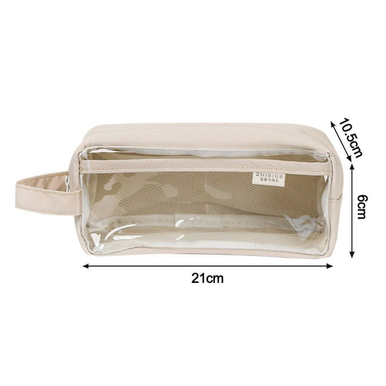 180° Pencil Case Clear Large Capacity Big Pencil Pouch with Compartments  Pen Bag Box Holder Organizer Simple Storage Aesthetic Stationery Cosmetic  for