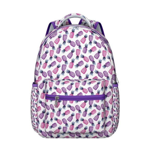 Pineapple Print Ergonomic Backpack – Supportive Design, Multiple Pockets, Lightweight Yet Durable, Perfect for Students