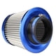 thumbnail image 3 of Limpiador de filtro de entrada de aire de coche de 78mm/3,1 pulgadas piezas universales de acero inoxidable de alto flujo azul, 3 of 8